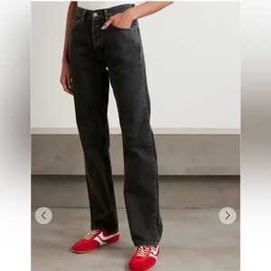 RE/DONE 90s high rise LOOSE washed noir/black Button-Fly Jeans NWT